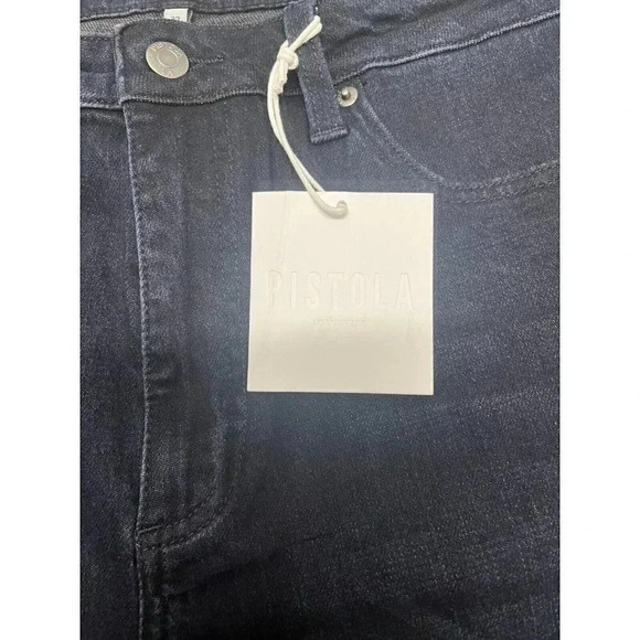 NWT PISTOLA LOS ANGELAS WOMENS SIZE 32 DARK BLUE WIDE LEG LENNON HIGH RISE - Picture 4 of 10